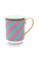 Pip Studio Chique Stripes Pink-Green Beker - Bone China - 350 ml