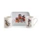 Wrendale Designs - Trick or Treat - 2 Bekers met Dienblad - Fine Bone China - 180 ml